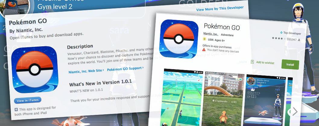 pokemon Go App store google play deutschland